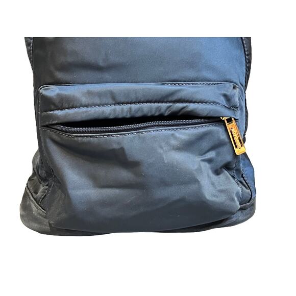 MICHAEL KORS Backpack Navy Nylon Saddle Saffiano Leather Strap Jet Set Bookbag - Picture 4 of 10